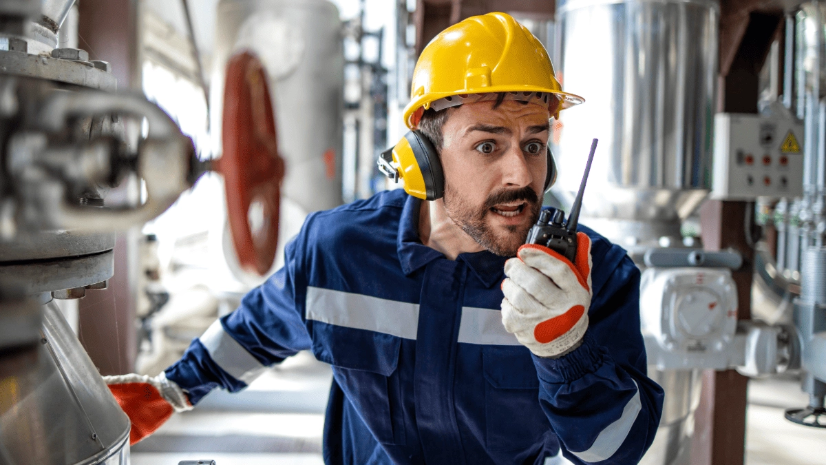 تیم نگهداری اضطراری در حال تعمیر تجهیزات